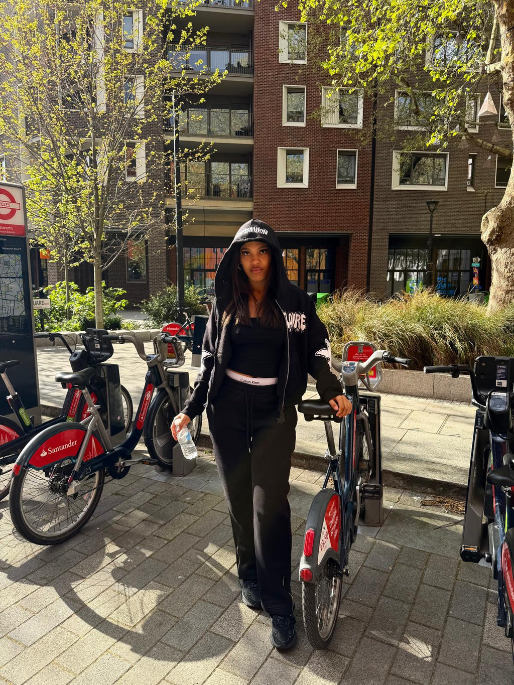 Noir Velouré Star Set Tracksuit - Black